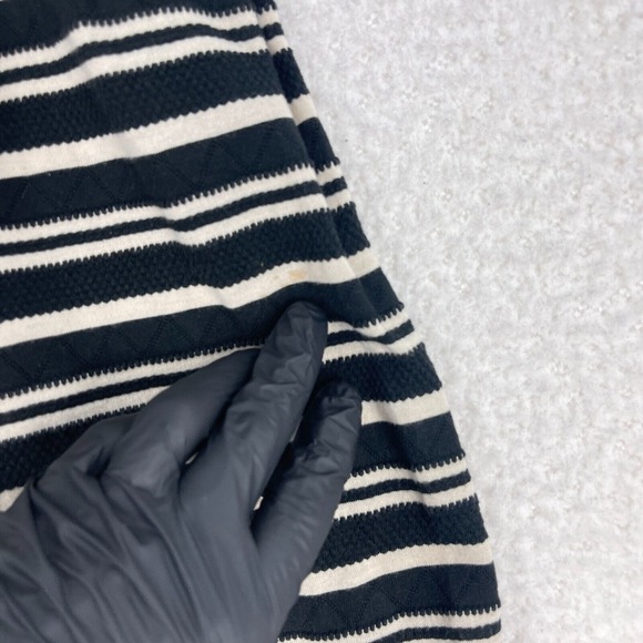 Madewell Black Tan Striped Skater Dress Womens‎ Sleeveless Pockets Size Small - Picture 12 of 12